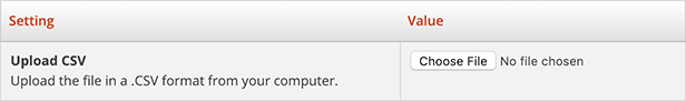 Upload Gifts CSV General
